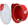 AED wandkast | buitenkast (voorzien van ventilatie en verwarming) | alarm 100db bij openen deur | voorzien van AED logo van de 