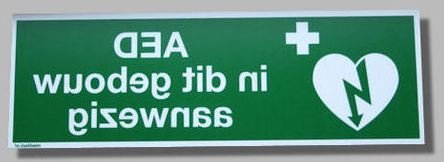 AED pictogram sticker met tekst 