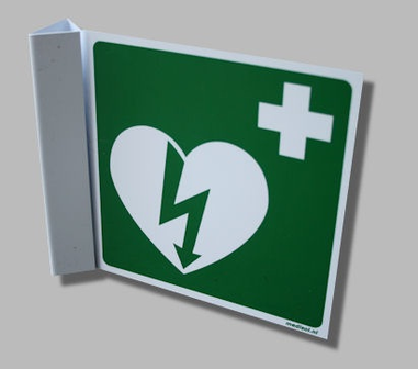 AED bordje haaks 15 bij 15