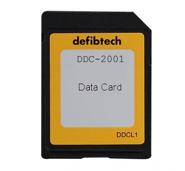 Defibtech view/ecg/pro datacard voor het opnemen van 50 minuten omgevingsgeluid en 1 uur ECG data.