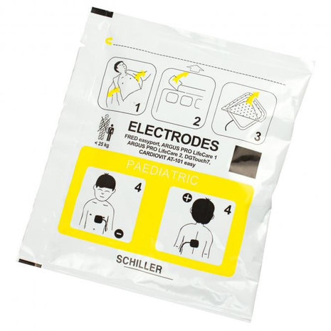 Kinder-elektrode voor de DefiSign LIFE AED |levensduur 1,5  jaar | wordt per set verkocht.