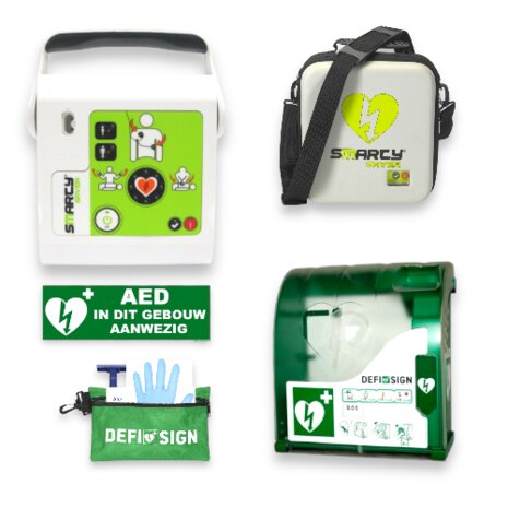 Smarty Saver | stickers | AED buitenkast zonder pincode | safeset | batterij | elektrode | Hardcase AED-tas 