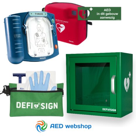 Philips Heartstart HS-1 AED | bestverkochte AED ter wereld | zeer gebruiksvriendelijk | GRATIS tas | compact design | IP:21 | u