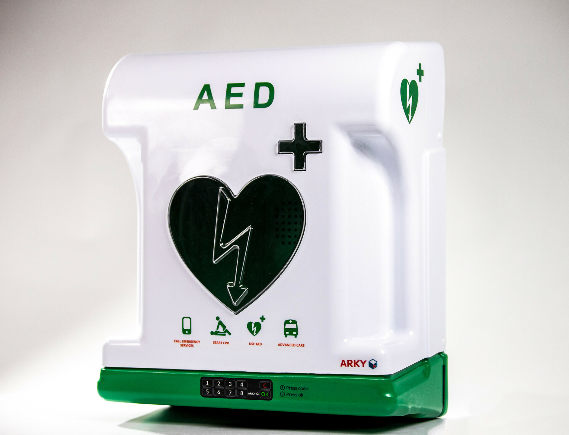 ARKY Core Plus AED-buitenkast met pincode, verwarming en ventilatie